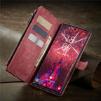 Flip Leather Phone Case For Samsung Galaxy S25 Edge S24 Ultra S23 FE S22 S21 S20 Plus Note 20 A16 A56 Zipper Wallet Card Cover