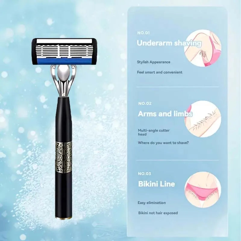 High-end men's razor with anti-slip handle, sharp and smooth stainless steel blade, painless shaving, perfect gift for festivals