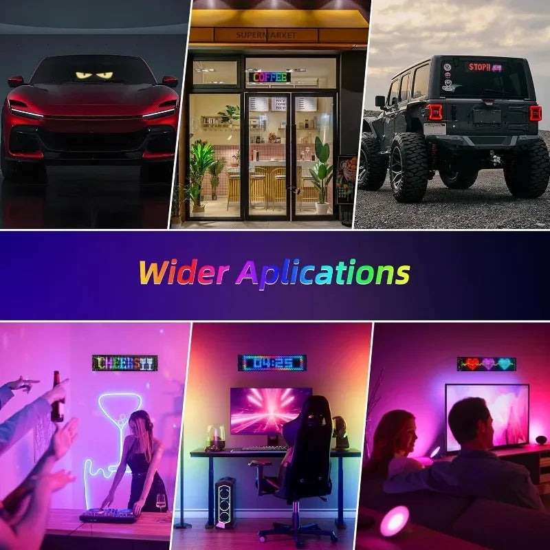 LED Eyes Programmable RGB Devil Eyes Light for Cars Windshield Eyes Flex LED Display DIY Pattern for Car Trucks Pickups