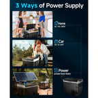 Car Fridge Portable 12 Volt Refrigerator - 53 Quart(50L) Electric Cooler with 12/24V DC&110-240V AC for Truck Van RV Camper SUV