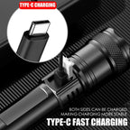 Super Powerful LED Flashlight Battery Display USB Rechargeable Light Telescopic Zoom Torch Lamp Outdoor Camping Fishing Lantern