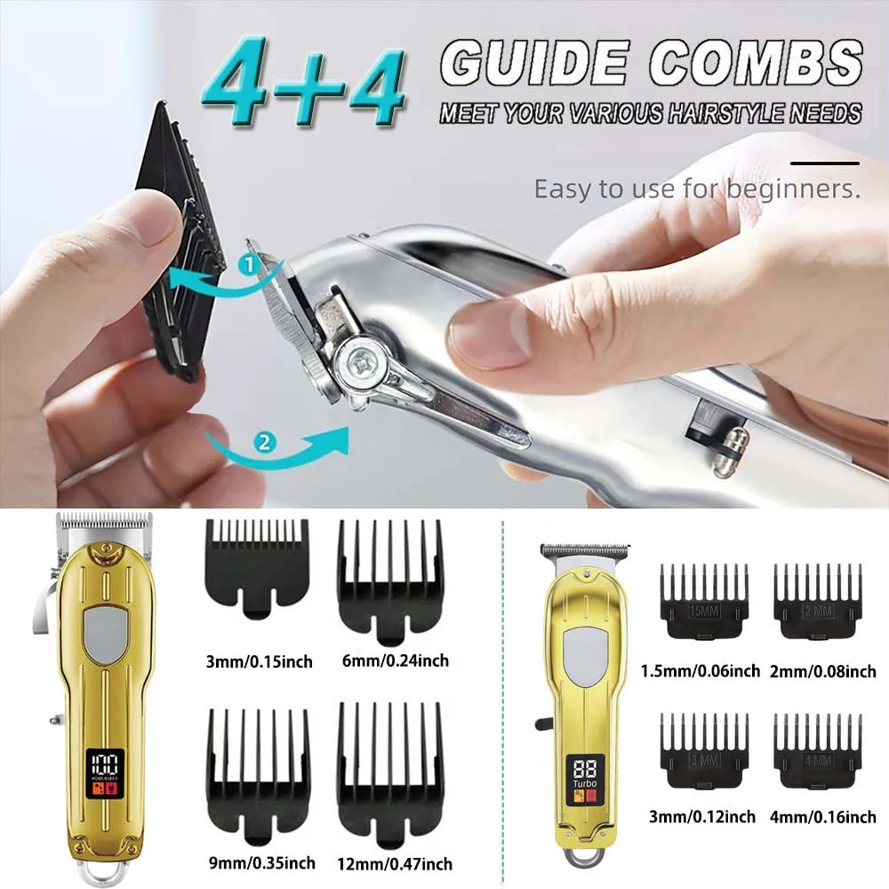 Hair Clippers for Men Professional, Barber Clippers and Trimmers Set, Cordless Hair Clippers for Hair Cutting Kit