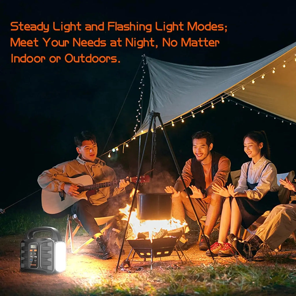 Portable Power Station,155Wh 42000mAh Outdoor Solar Generator with 110V/150W(Peak 200W) AC Outlet and USB-C PD(30W) Port,Power