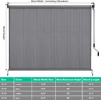 Outdoor Roller Sun Shade HDPE Patio Privacy Shades Screen Aluminum,Cordless Patio Roll Up Blinds, Exterior Shade Cloth Roll