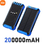 XIAOMI Solar Power Bank Wireless 200000mAh Large Capacity Fast Charging External Battery Outdoor Survival Emergency Equipment