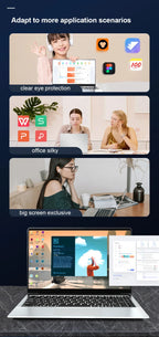 New Laptop Computer Windows 11 Pro Intel Atom A3950 2025 Notebook PC Gamer 12GB RAM 512GB 1TB SSD 1920*1080 Office Computer