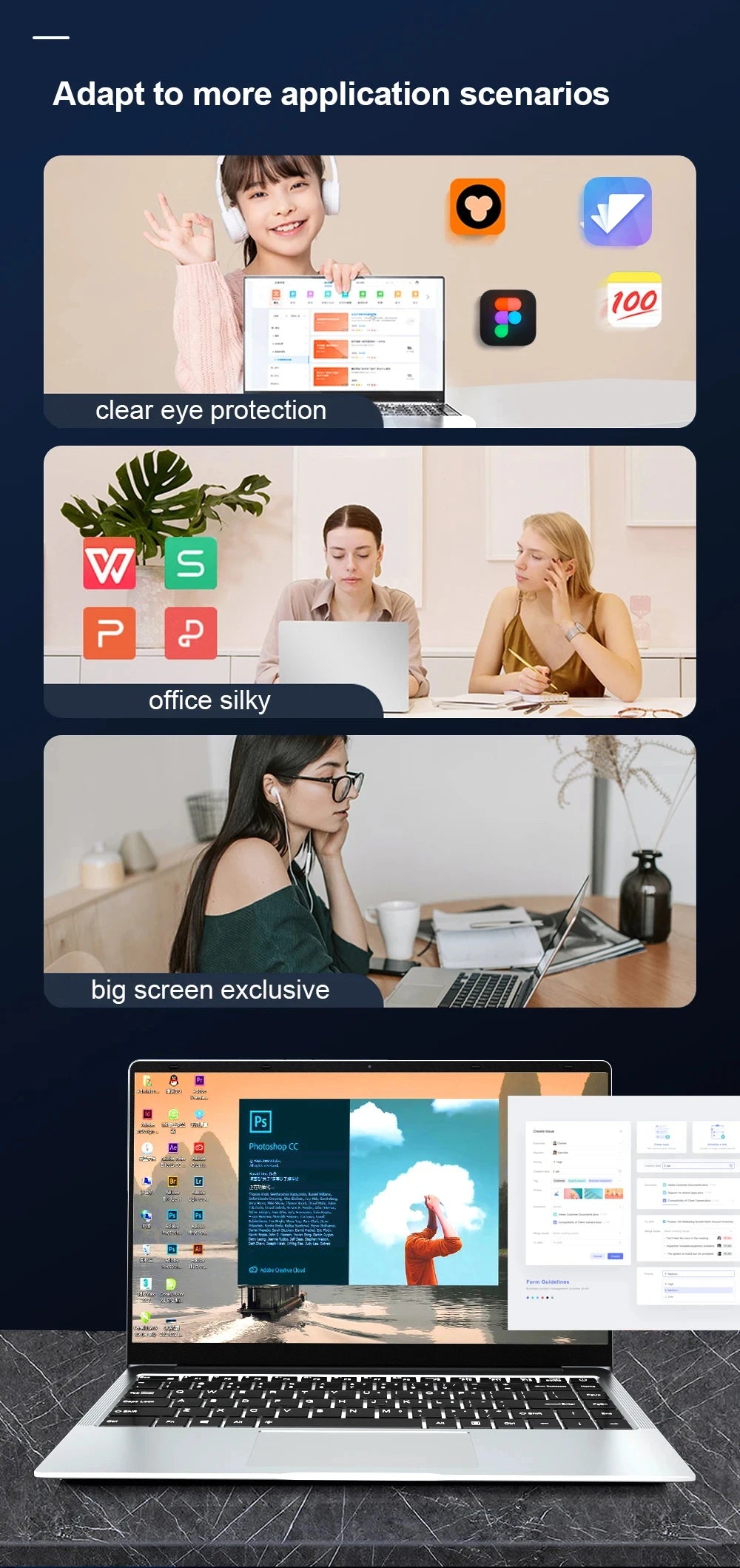 New Laptop Computer Windows 11 Pro Intel Atom A3950 2025 Notebook PC Gamer 12GB RAM 512GB 1TB SSD 1920*1080 Office Computer