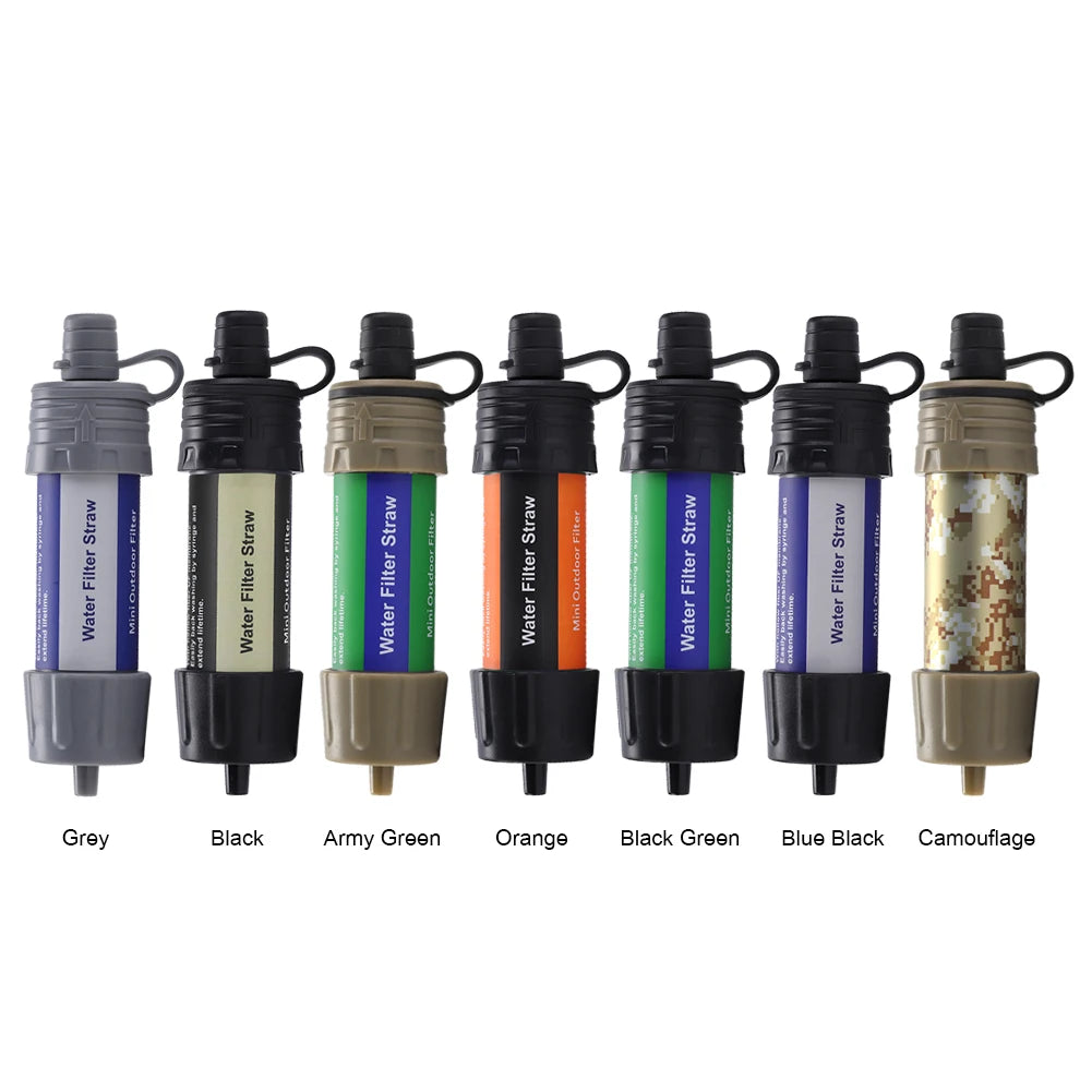 Water Filter Straw For Drinking Water Rainwater Filter Survival Pure Water Purifier Filtering Straw Tools Emergency Accessories