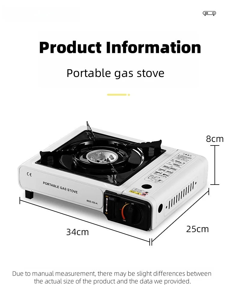 Portable outdoor gas stove, suitable for camping, barbecue cooking and household use. Compact, lightweight and durable gas stove