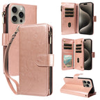 Embossed Zipper Leather Case for Samsung GalaxyS25Ultra S24 S23 S22 S21 S20 S10 S9 S8 Plus FE M33 NOTE10 Series Wallet Cover