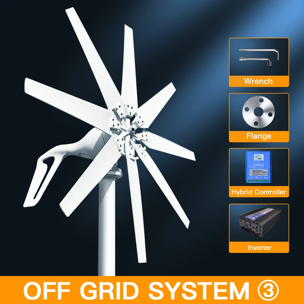 1000w Wind Turbine Generator 12V 24V 48V DC 220v AC Home System Free Green Alternative Energy Solar Panels Home Energy Solutions