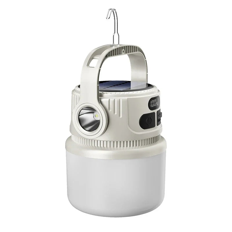 Portable LED Camping Flashlight Rechargeable LED Camping Solar Rechargeable Lantern Waterproof Outdoor Supplies Lightweight Tent