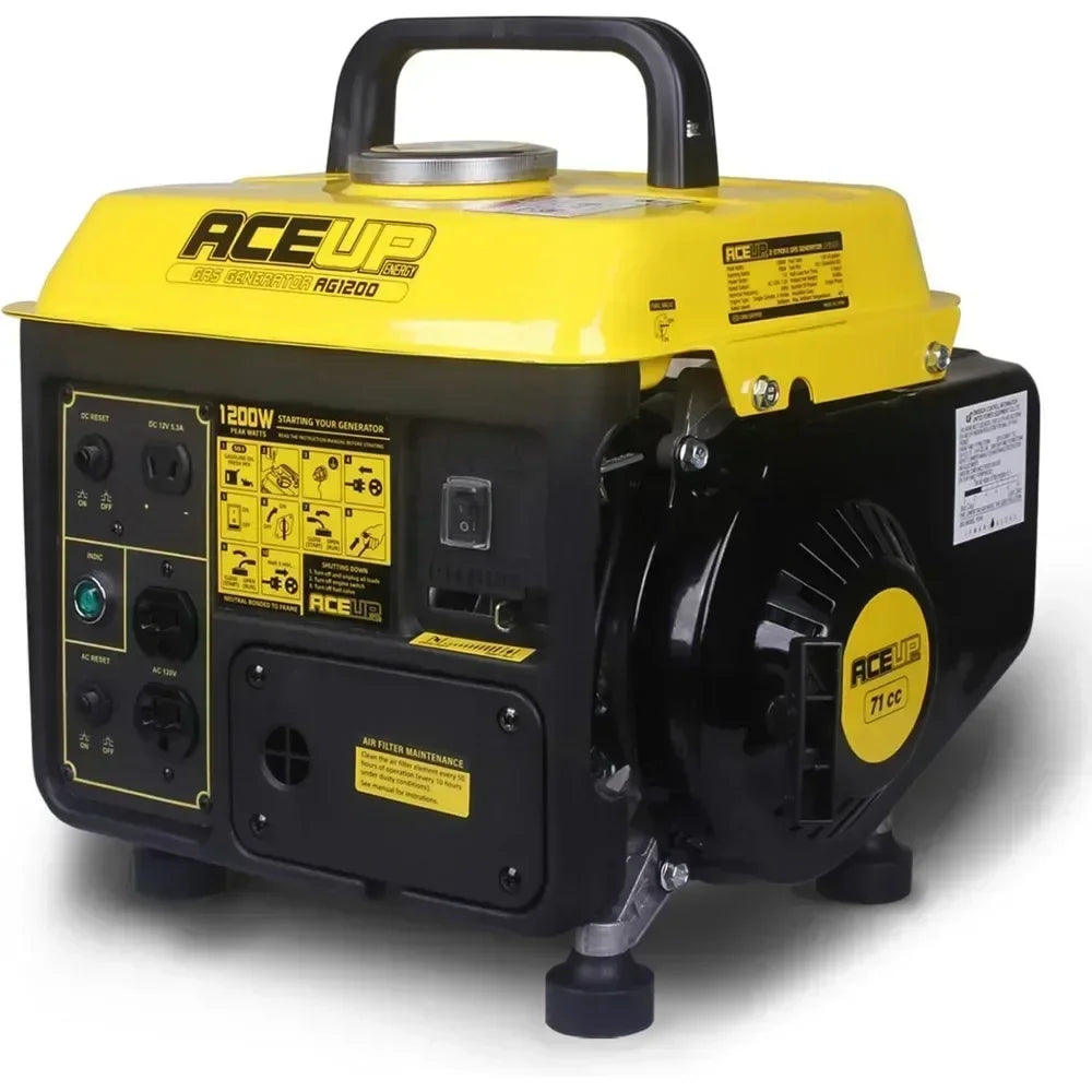 XMSJ.1200W Gas Powered Generator for Home Use Camping Ultralight, EPA & CARB Compliant, Small Portable