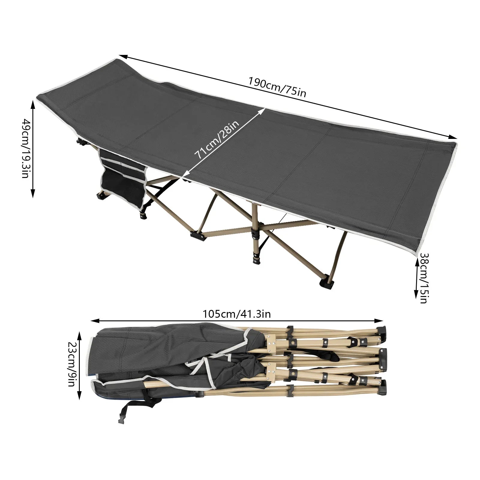 Camping Cot for Adults, Folding Sleeping Cots for Camping & Hunting, Travel Tent Cots