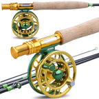 Sougayilang Fly Fishing Rods and Reels 5-sections Carbon Rod 5/6 Reels for Trout Perch Fishing Suitable for Leisure Fishing