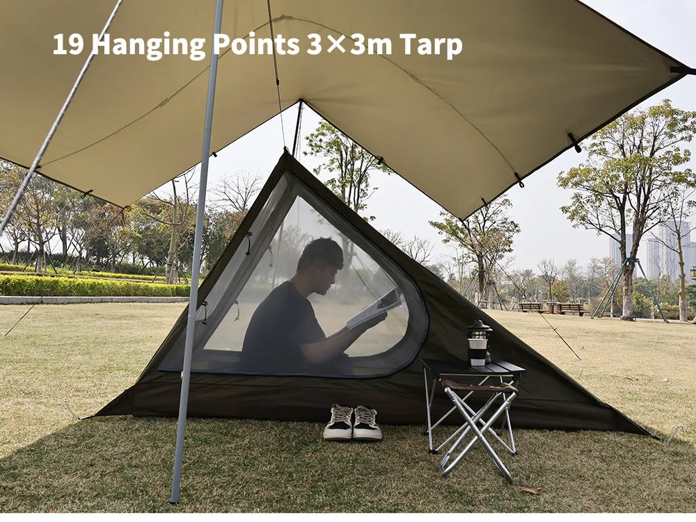 Airy Mesh Tent 1 Person Ultralight Tent Quick Setup Backpacking Shelter Breathable Mosquito Proof for Camping and Trekking