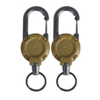 1/2Pcs Retractable Key Chains Anti-theft Metal Easy-to-pull Buckle Rope Elastic Keychain Sporty Retractable Key Ring