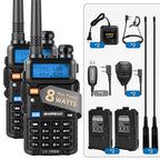 1/2PCS BaoFeng UV-5R 8W Tri-Power Walkie Talkie High Power Dual Band Long Range 128 CH Portable Handheld UV 5R Ham Two Way Radio
