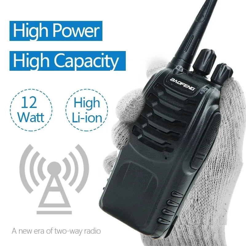 Baofeng 4Pcs BF 888S Walkie Talkie UHF 400 470MHz Long Range Two Way Ham Radios Transceiver for Hunting Hotel