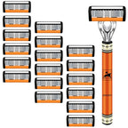 6-Layers Safety Razor Set High Quality Men Razor Sharp Stainless Steel Shaving Changeable Shaver Head Blade ﻿
