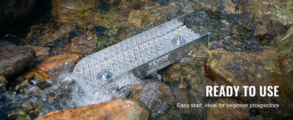 VEVOR Gold Panning Kit With Mini Sluice Box,12/50In Aluminum Gold Mining Equipment, 16/23 PCS Prospecting Kit with Gold Pan