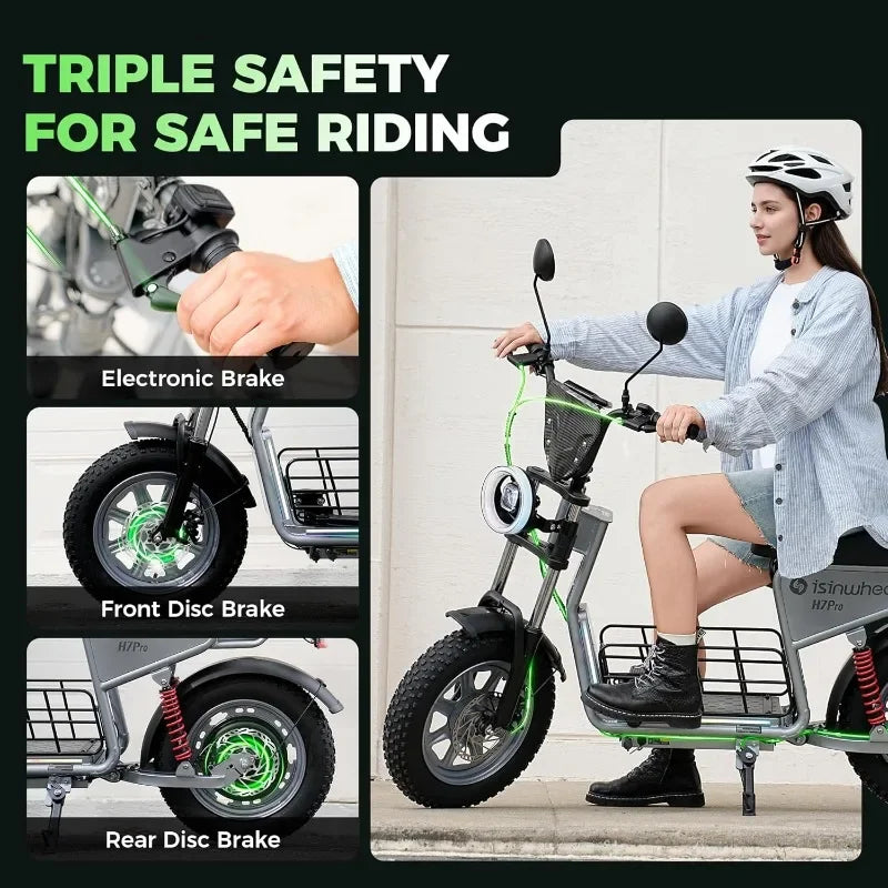 2025 Electric Scooter Adults, 21/38 MPH Top Speed & 28/43 Miles Range, 14/16'' Fat Tire Scooter for Adult with Turn Signals