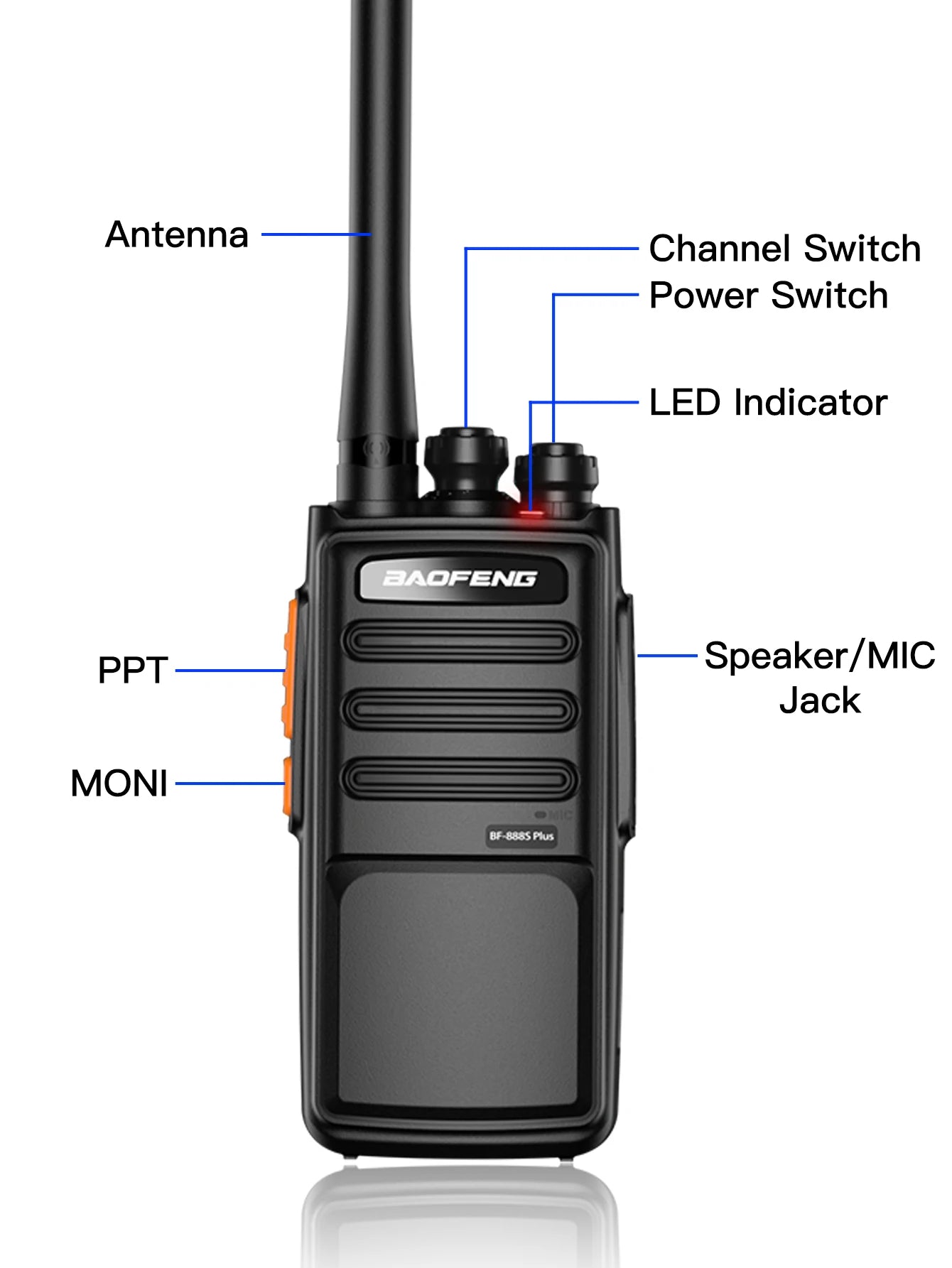 2PCS Baofeng 888SPLUS UHF 400-470MHz Portable Handheld Two-Way Radio Set 16 Channels 3-5km Ran Communication Cars Motorcycles