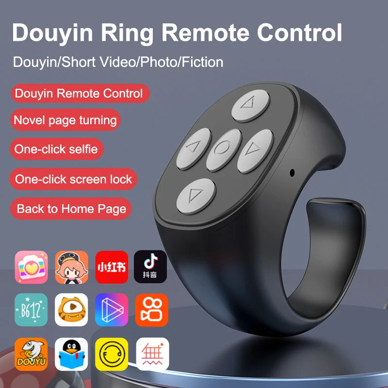 HOMEFISH Wireless Bluetooth Selfie Lazy Brush Short Video Life Novel Remote Control Ring Mobile Phone Bluetooth Controller