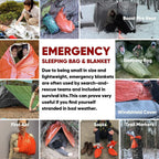 PE Emergency Sleeping Bag Waterproof Portable Survival 120x200cm Sleeping Bag for Outdoor Camping Hiking Adventure