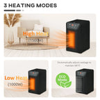 Portable Electric Space Heater 1500W Fast Heating Infrared Quartz Element Thermostat 3 Modes Remote 12h Timer