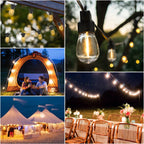 15M LED String Light Shatterproof Led Festoon Garland Retro Patio Light Outdoor Light Decoration For Garden Wedding Holiday