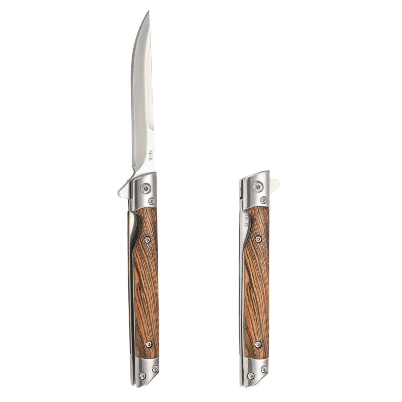 Damascus Pattern Folding Knife Multi-Purpose Outdoor Camping Quick Open Pocket Knife Stainless Steel Folding Knife