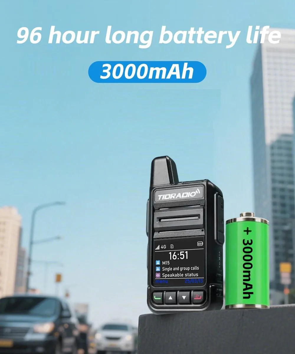 TIDRADIO TD-M15 Global signal POC Radio with 1 Year Sim Card Walkie Talkie Long Range 4G 5000 Miles for Hiking and Camping