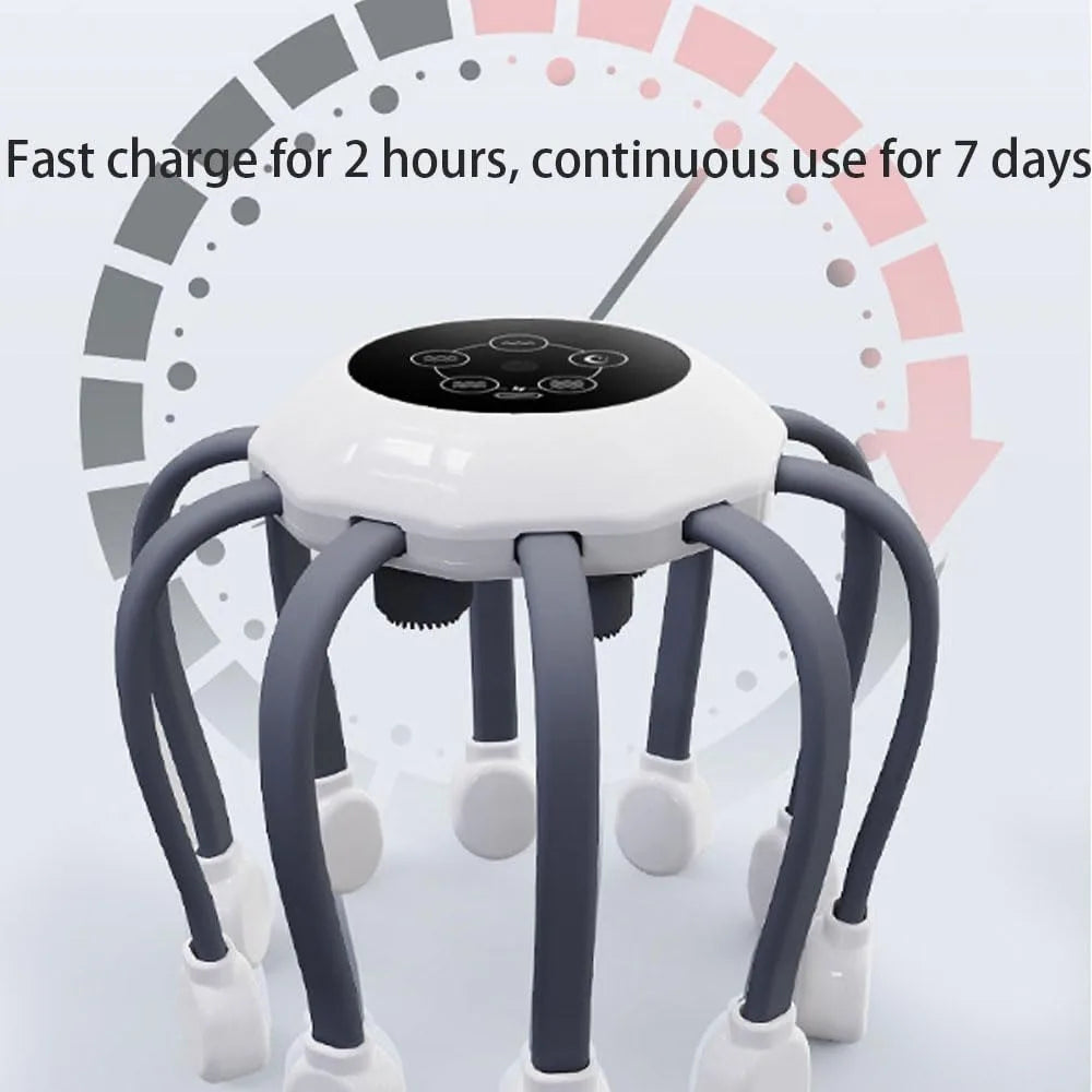 Octopus Claw Eight Claw Massager USB Charging Therapeutic Scratch Pad Electric Head Massager Therapeutic Electric Scalp Massager