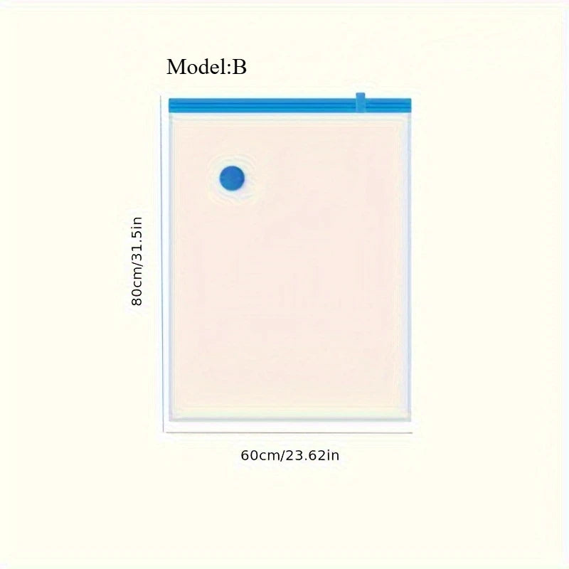 6pcs Jumbo Vacuum Storage Bags with Hand Pump – Reusable Space-Saving Bags for Bedding, Quilts, Down Comforters, and Large Items