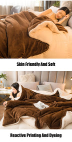 Winter Bed Blankets Solid Color Fleece Blankets Throws Adult Thick Warm Sofa Winter Blanket Super Soft Warm Duvet Cover Luxury