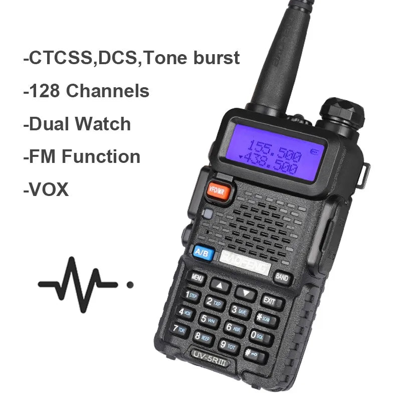 4Pcs Baofeng UV-5R 8W/5W Tri-Power Walkie Talkie High Power Dual Band Long Range Portable Handheld UV 5R Radio
