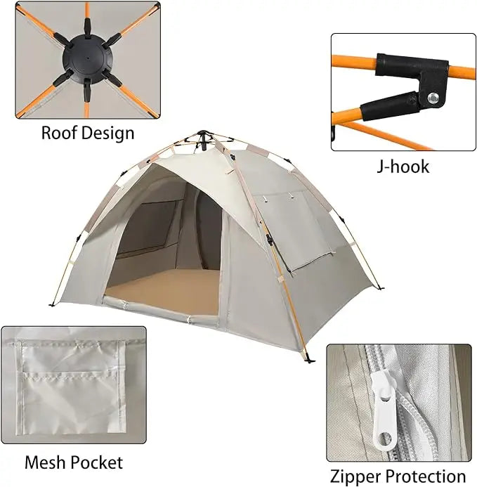Professional Outdoor Camping 1-4 Person Automatic Waterproof Sun Protection Anti-Mosquito Quick-Opening Play Tent