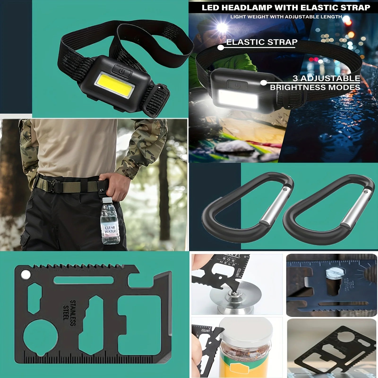 Ultimate Survival Gear Kit, 20-in-1 Emergency Survival Equipment & Tools, Ideal for Camping, Hiking, and Outdoor Adventures