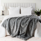 Battilo Faux Fur Throw Blanket Luxury Decorative Sofa Blankets Thick Warm Fur Blanket Soft Fluffy Plaid Throws For Bed King Size