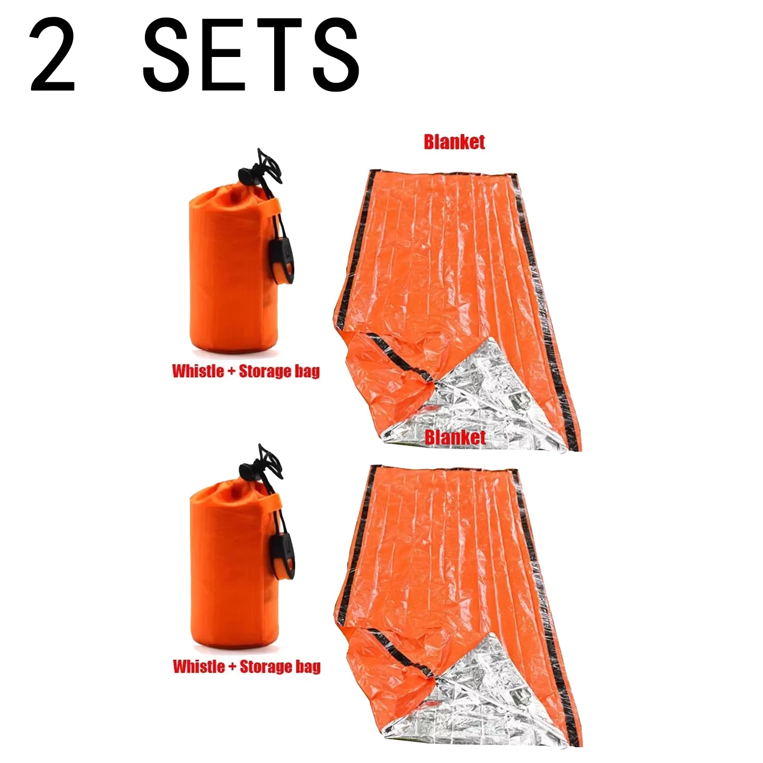 Portable Waterproof Emergency Survival Sleeping Bag Outdoor Edc Camping Gear Thermal Sack First Aid Rescue Kit Mylar Blanket