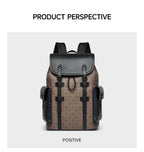 Septwolves Fashion Design Printed Leather Backpack Man Large Flip Cover Business Print Travel Laptop Bags Big Monogram Bagpack