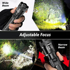 2000LM Ultra Bright P50 LED Flashlight Tactical EDC Emergency Spotlight Telescopic ZoomHandheld Torch  w/ 14500/18650 Battery