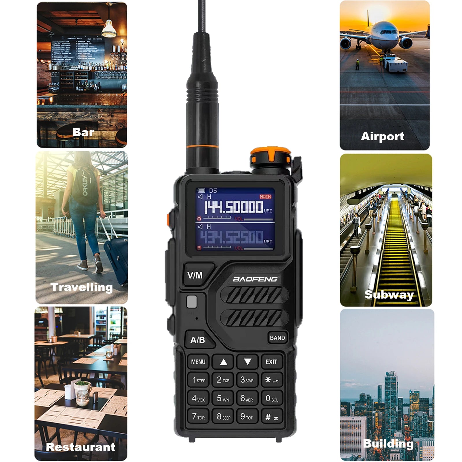 2PCS Baofeng K5 Plus 10-Watt 136-174/220-260/400-480MHz Type-C 2500mAh Battery 999CH