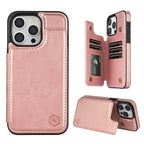 Wallet Solid Color Magnetic Double Buckle RFID Blocking Card Leather Case For iPhone 15 Pro Max 14 Plus 13 12 11 XR XS SE 2 8 7