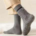 Men's Winter Velvet Snow Socks, 3-Pairs. Plush, warm & knitted for US 9-11. Perfect outdoor/work gift!