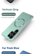 Thin Metallic Paint PC For Magsafe Magnetic Case For Samsung Galaxy S25Ultra S25 S24 S23 S22 Plus Ultra Borderless Cooling Cover