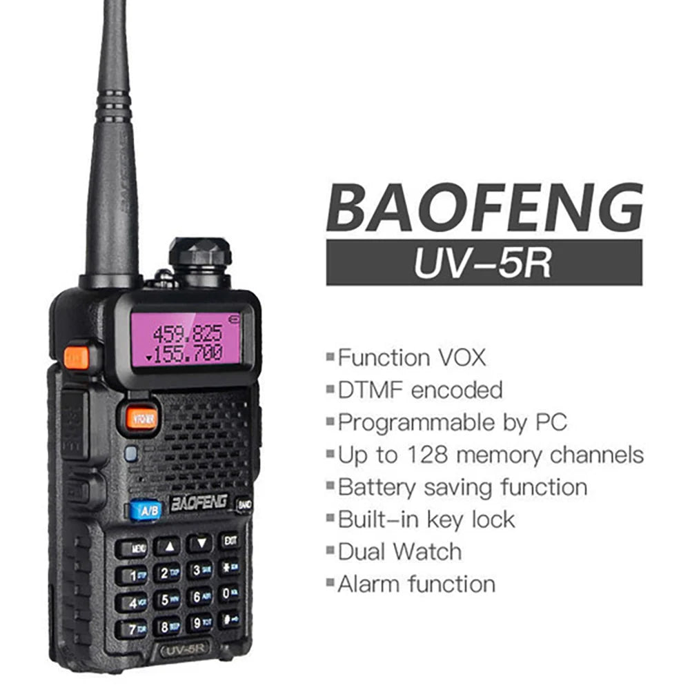 4Pcs Baofeng UV-5R 8W/5W Tri-Power Walkie Talkie High Power Dual Band Long Range Portable Handheld UV 5R Radio