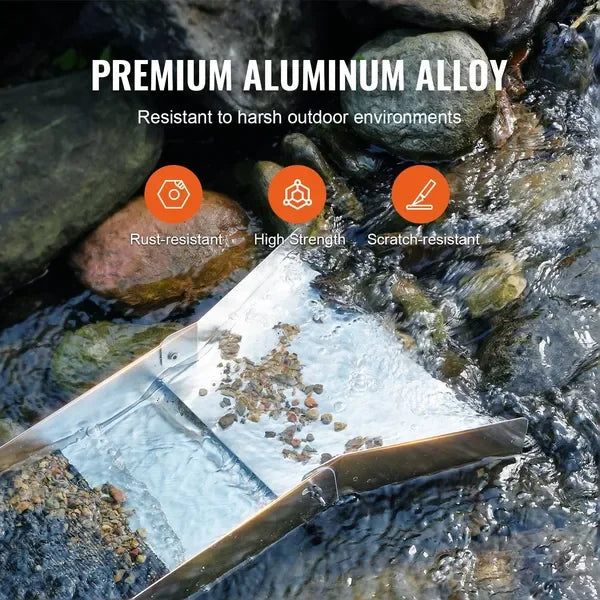 VEVOR 50 Inch Folding Sluice Box Gold Panning Kit, 23pc Gold Prospecting Equipment Kit with Gold Pan, Classifier Screen, Separat