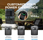 ECOFLOW Portable Power Station DELTA 2, 950Wh LiFePO4 (LFP) Battery, 1800W AC/100W USB-C Output, Solar Generator